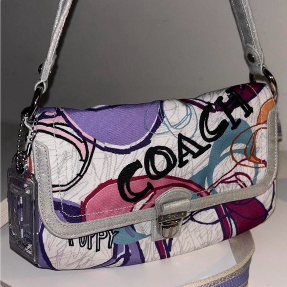 Coach Handbags - Coach Purple and Pink Graphic Shoulder Bag